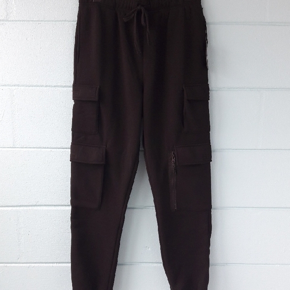 NWT "Brooklyn Cloth" Black Fleece Utility Cargo Sweatpants Men's Size Small - Picture 1 of 8